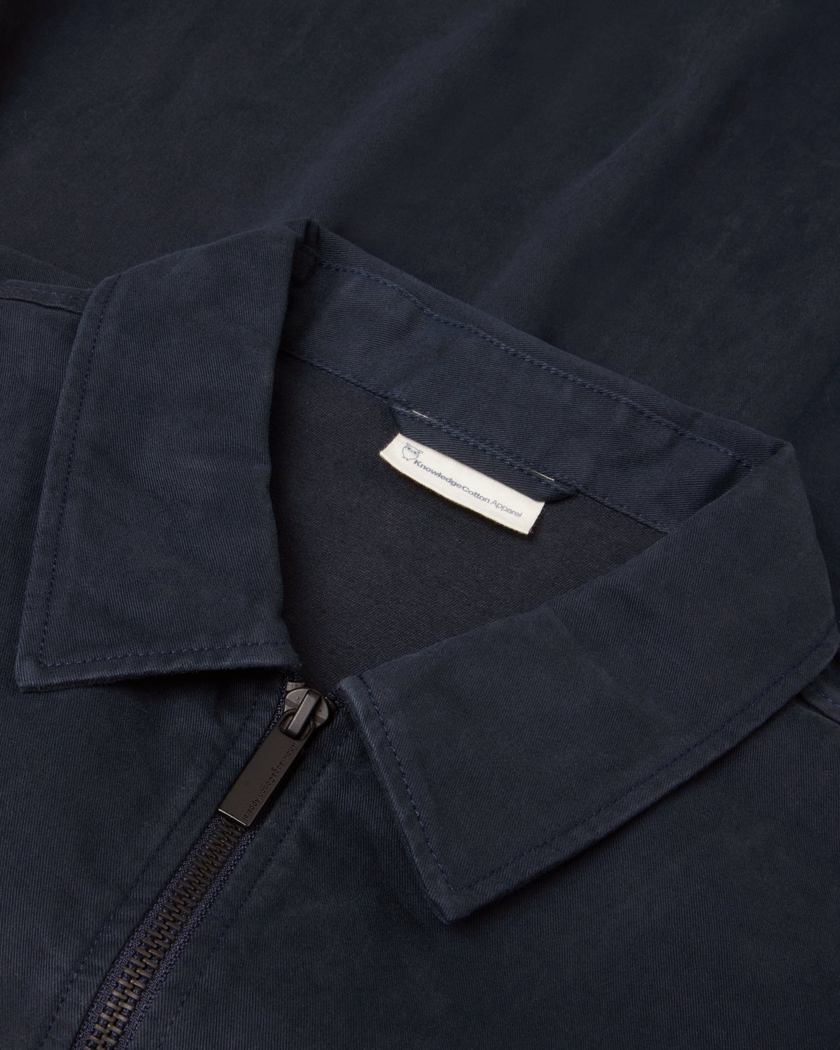 KnowledgeCotton Apparel - MEN Twill zip overshirt Overshirts 1001 Total Eclipse