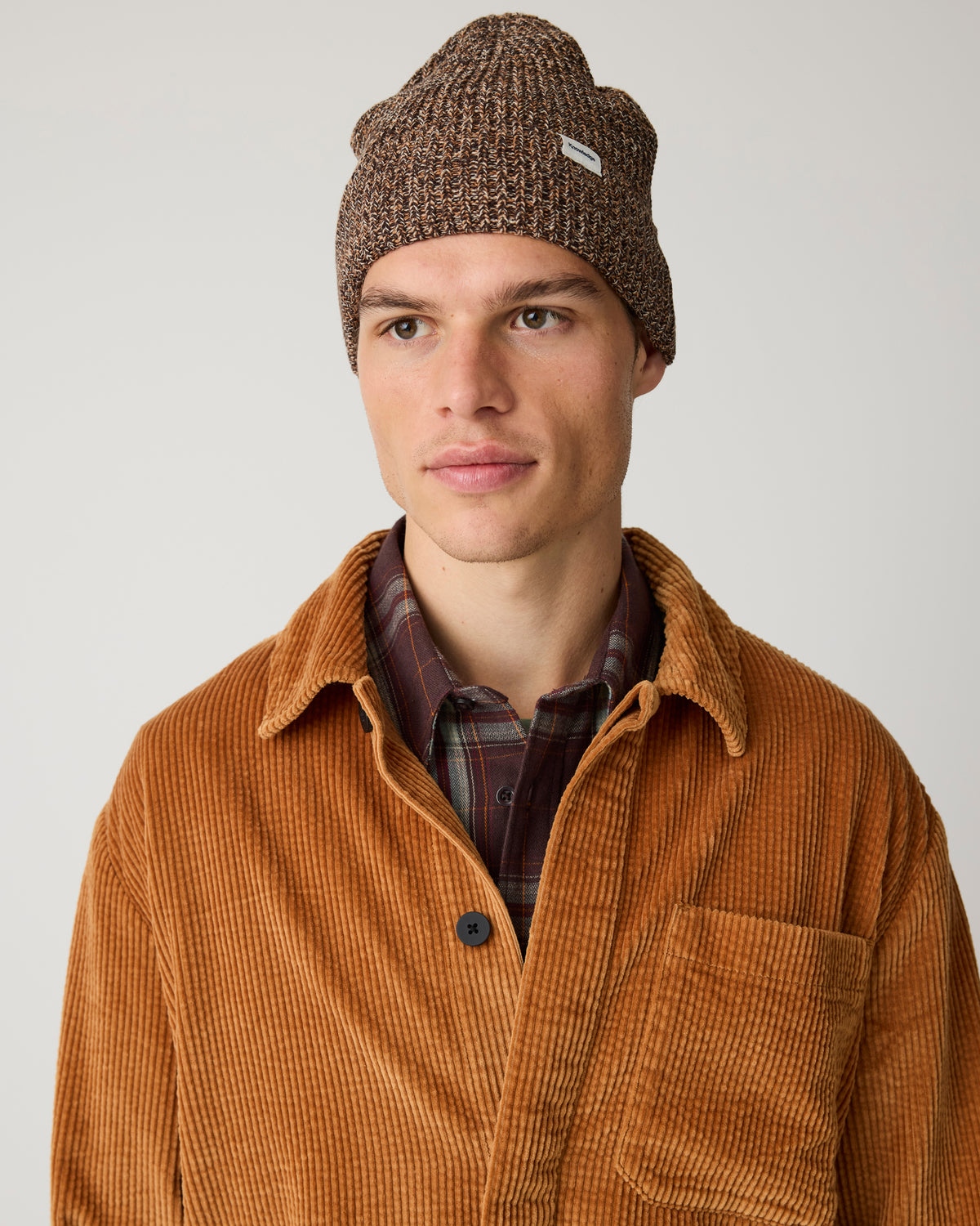 KnowledgeCotton Apparel - UNI Twisted yarn beanie Hats 1487 Chocolate Torte