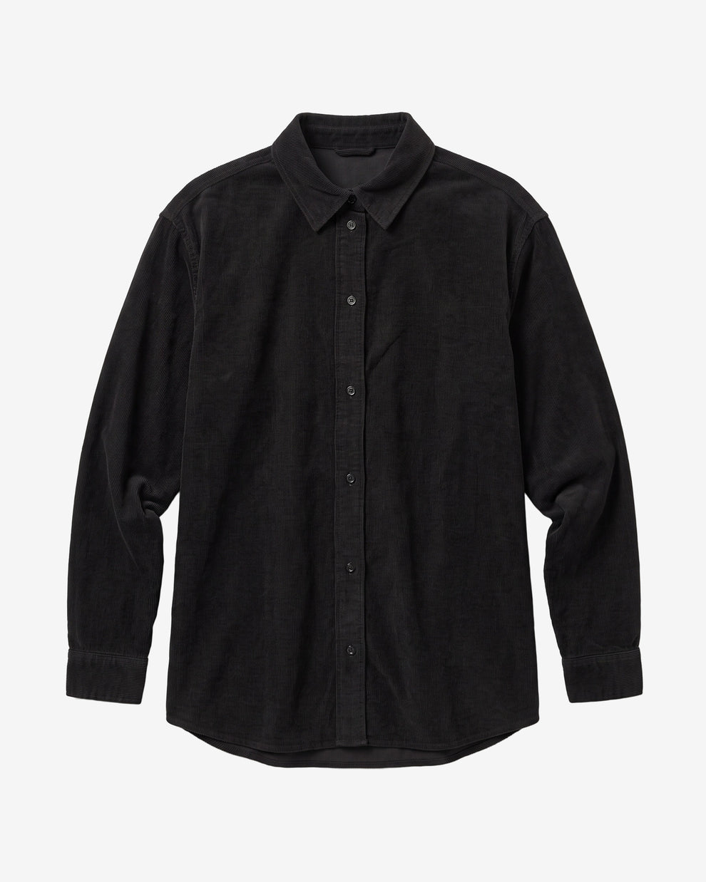 KnowledgeCotton Apparel - WMN Vega relaxed corduroy shirt Shirts 1300 Black Jet