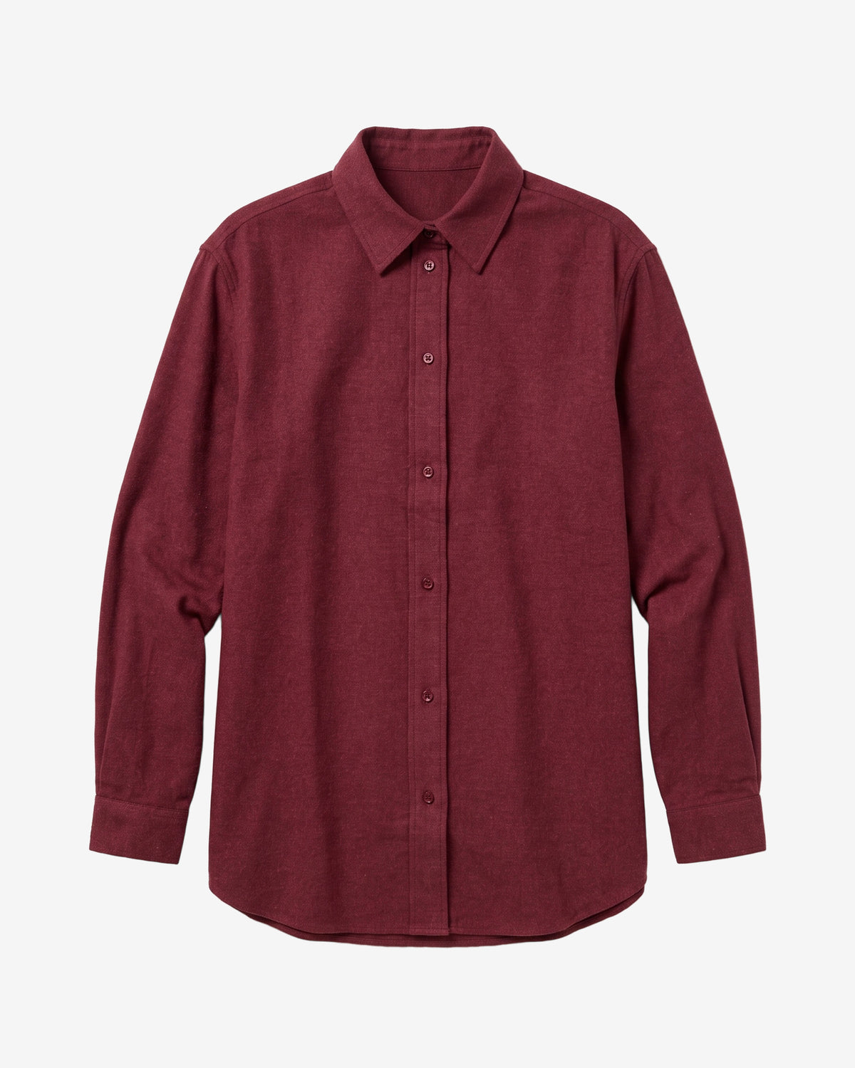 KnowledgeCotton Apparel - WMN Vega relaxed flannel shirt Shirts 1500 Burgundy