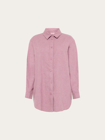 KnowledgeCotton Apparel - WMN Vega relaxed flannel shirt Shirts 1503 Orchid Haze