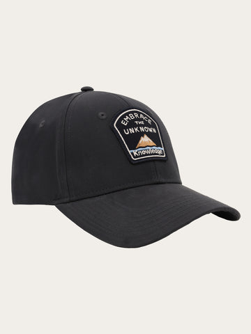 KnowledgeCotton Apparel - UNI Vent 200 Canvas Badge Cap GOTS Caps 1300 Black Jet