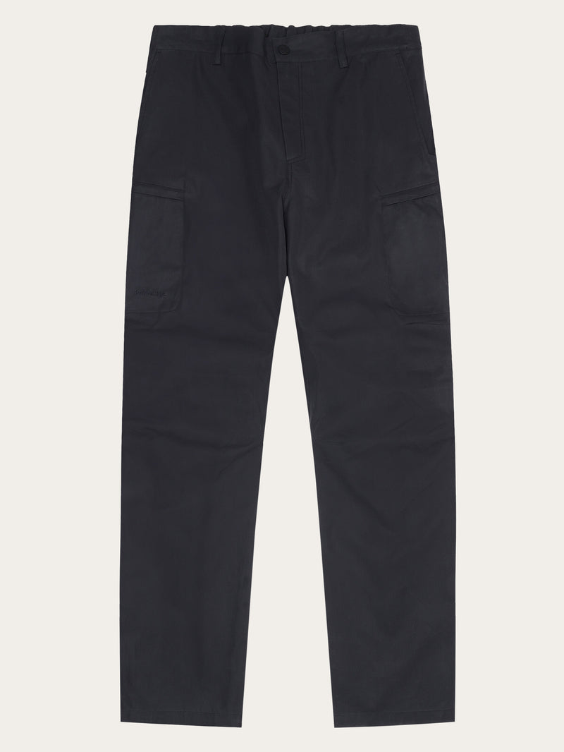 KnowledgeCotton Apparel - MEN Vent Canvas 200 classic pants - GOTS/Vegan Pants 1300 Black Jet