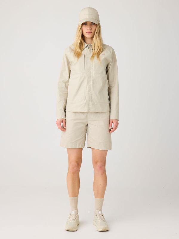 KnowledgeCotton Apparel - WMN Vent Canvas 200 classic shorts - GOTS/vegan Shorts 1228 Light feather gray