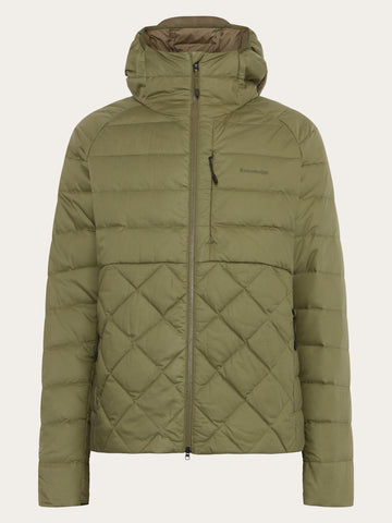 KnowledgeCotton Apparel - MEN Vent Ripstop 90 Re:Down insulated hood jacket Jackets 1068 Burned Olive