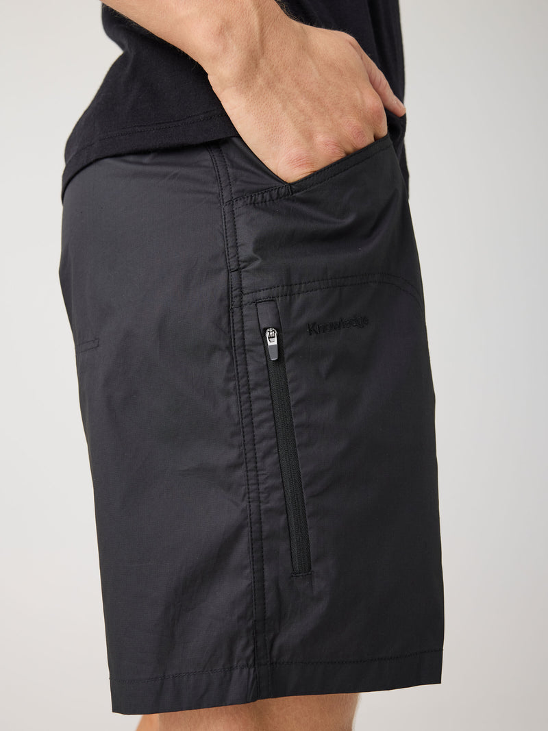 KnowledgeCotton Apparel - MEN Vent Ripstop 90 lightweight shorts - GOTS/Vegan Shorts 1300 Black Jet