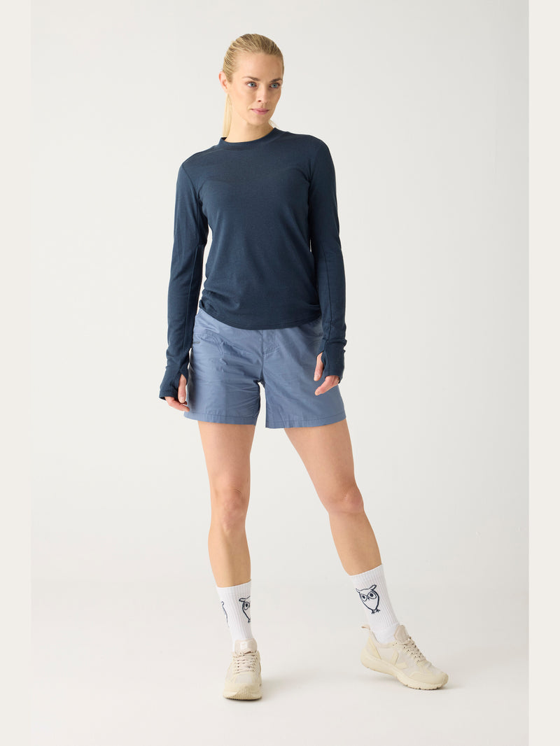 KnowledgeCotton Apparel - WMN Vent Ripstop 90 lightweight shorts - GOTS/Vegan Shorts 1226 Vintage Indigo