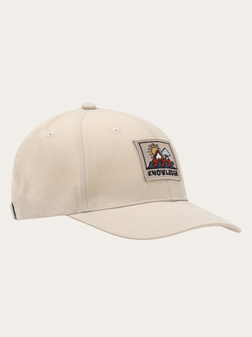 KnowledgeCotton Apparel - MEN Vent canvas 200 badge cap Caps 1228 Light feather gray