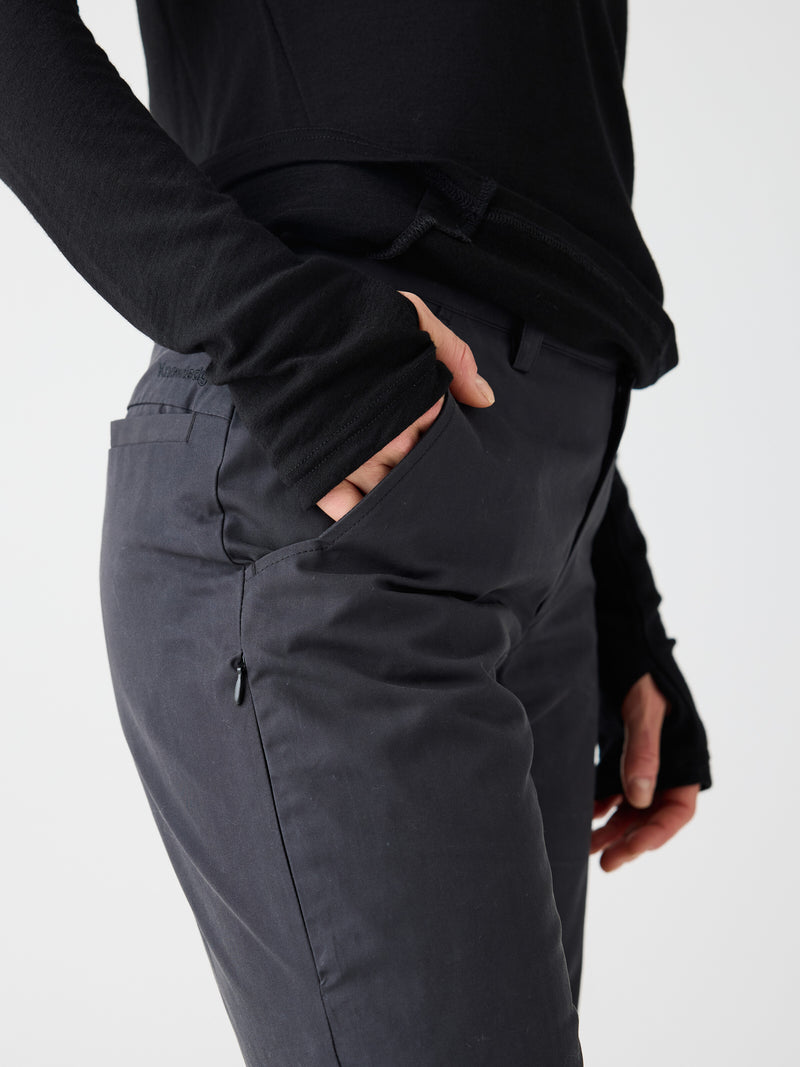 KnowledgeCotton Apparel - WMN Vent canvas 200 pants Pants 1300 Black Jet