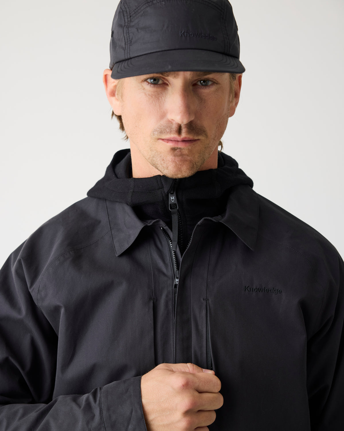KnowledgeCotton Apparel - UNI Vent riptop 90 5-panel cap Caps 1300 Black Jet