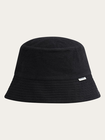 KnowledgeCotton Apparel - UNI Waffle bucket hat Hats 1300 Black Jet