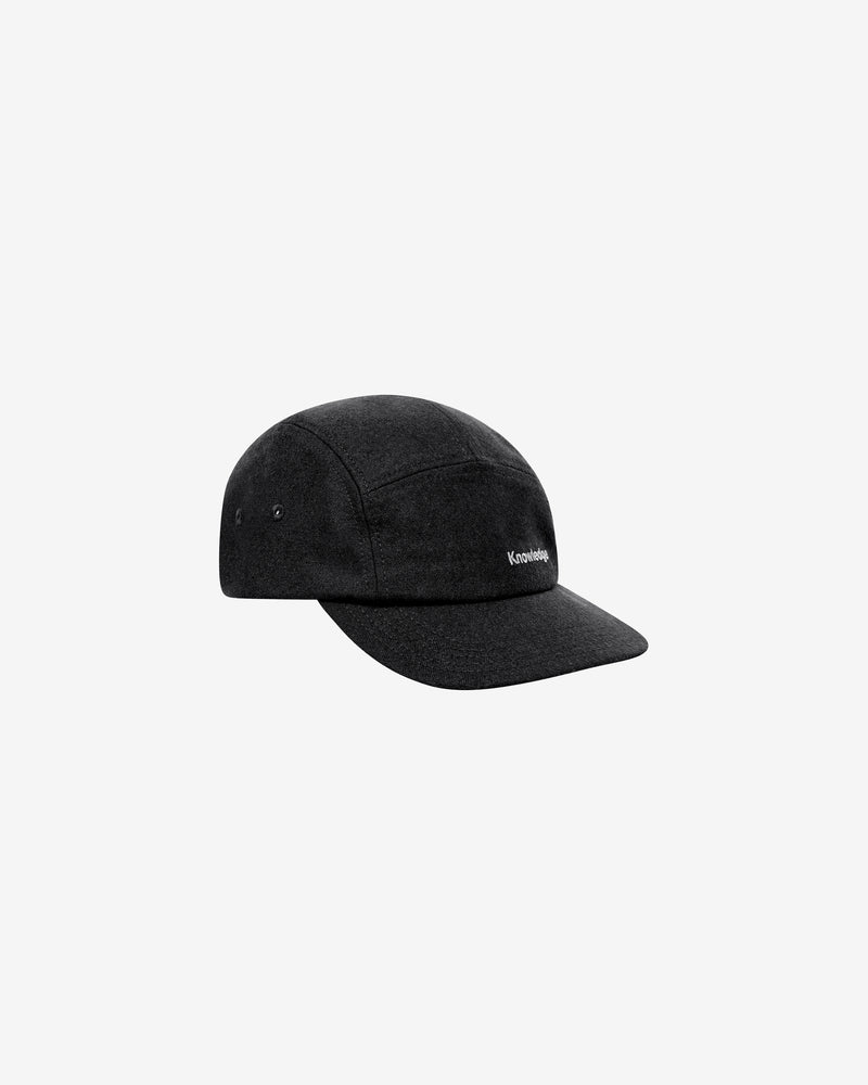 KnowledgeCotton Apparel - UNI Wool 5-panel cap Caps 1073 Dark Grey Melange