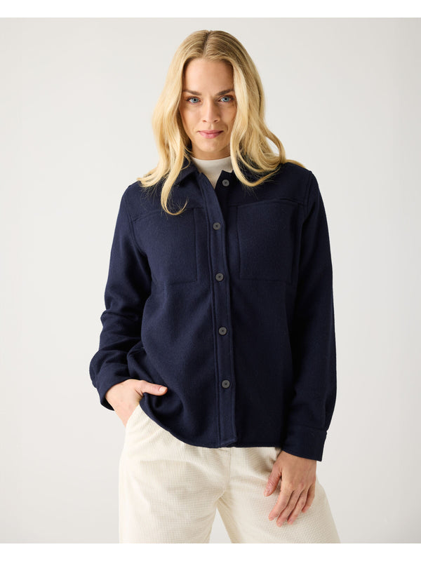 KnowledgeCotton Apparel - WMN Wool Overshirt RWS Jackets 1412 Night Sky
