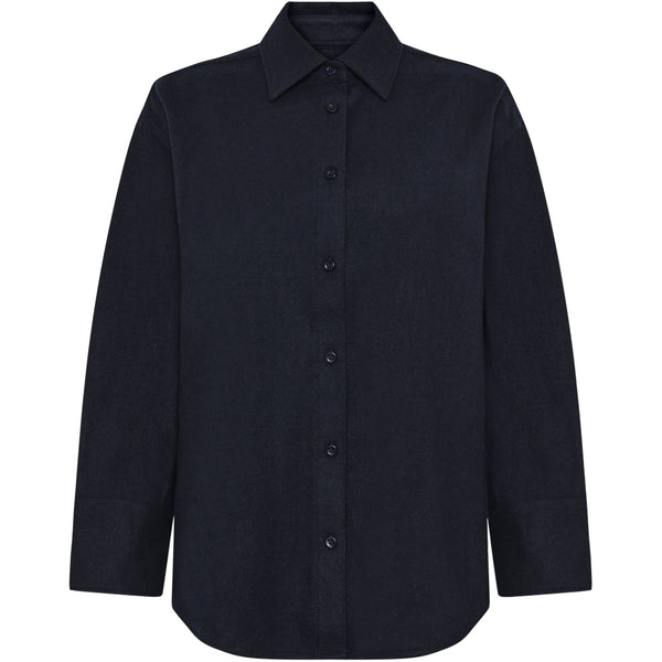 KnowledgeCotton Apparel - WMN Wool Shirt RWS Shirts 1412 Night Sky
