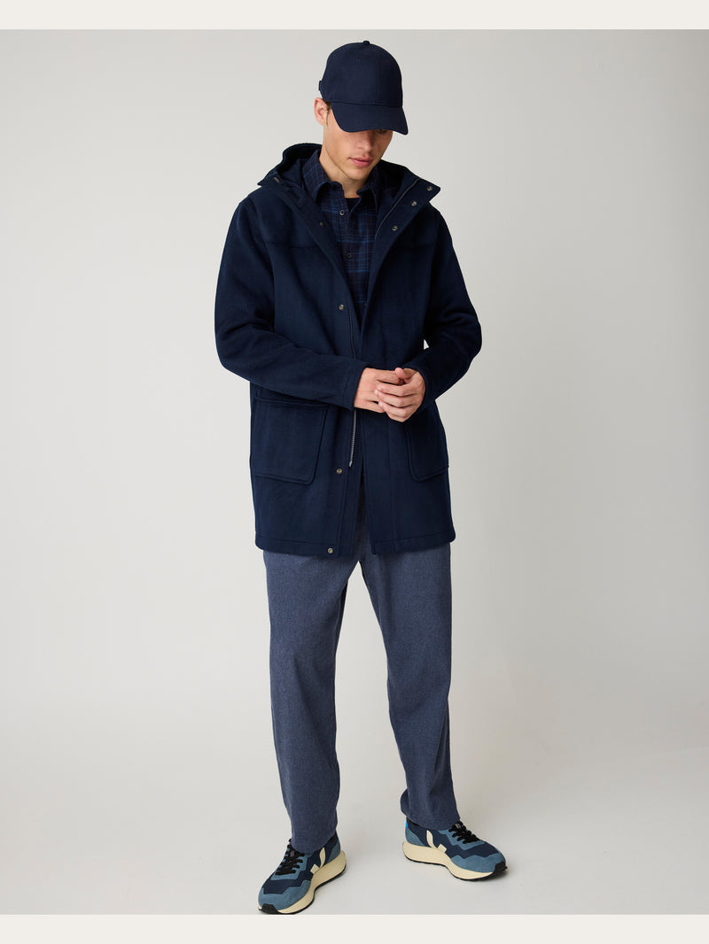 KnowledgeCotton Apparel - MEN Wool duffel coat Jackets 1412 Night Sky