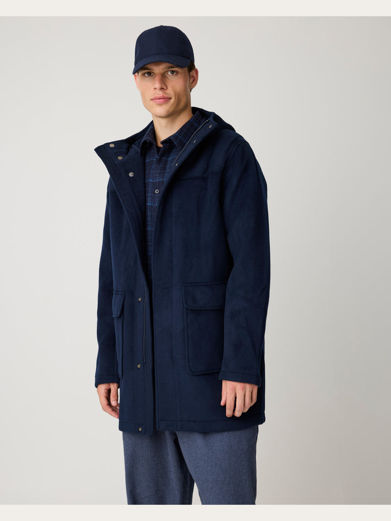 KnowledgeCotton Apparel - MEN Wool duffel coat Jackets 1412 Night Sky