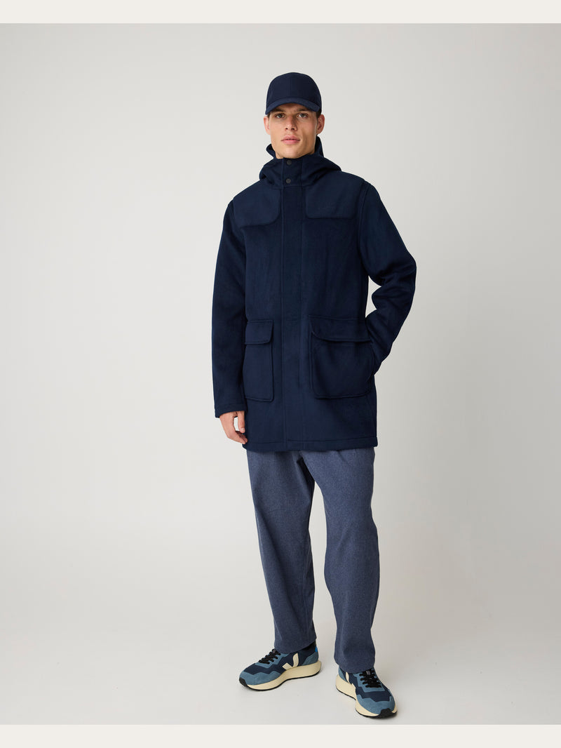 KnowledgeCotton Apparel - MEN Wool duffel coat Jackets 1412 Night Sky