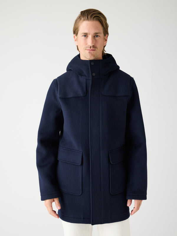 KnowledgeCotton Apparel - MEN Wool duffel coat Jackets 1412 Night Sky