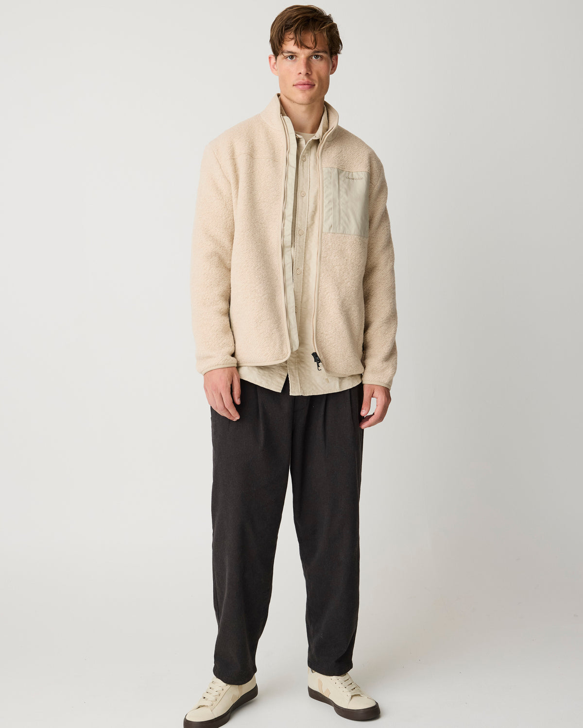 KnowledgeCotton Apparel - MEN Wool fleece full zip Fleeces 9999 Item Colour