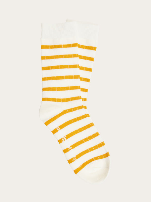 KnowledgeCotton Apparel - MEN 2-pack striped socks Socks 1343 Honey Gold