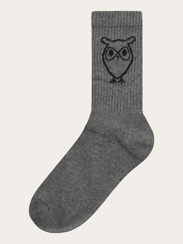 KnowledgeCotton Apparel - MEN 2-pack tennis sock Socks 1073 Dark Grey Melange