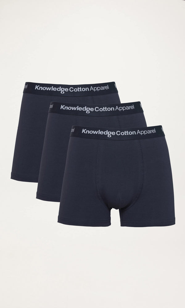 KnowledgeCotton Apparel - MEN 3-pack underwear Underwears 1001 Total Eclipse