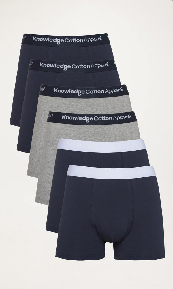 KnowledgeCotton Apparel - MEN 6 pack underwear Underwears 1001 Total Eclipse
