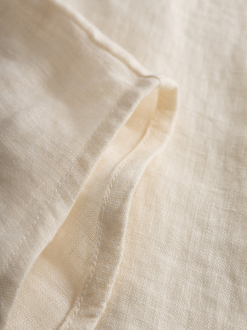 KnowledgeCotton Apparel - WMN ASTER fold up short sleeve linen shirt Shirts 1348 Buttercream
