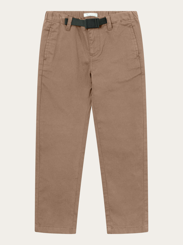 KnowledgeCotton Apparel - YOUNG Baggy twill pant belt details Pants 1019 Tuffet
