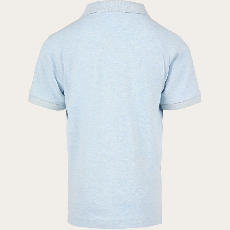KnowledgeCotton Apparel - YOUNG Basic polo owl Polos 1259 Sky way melange