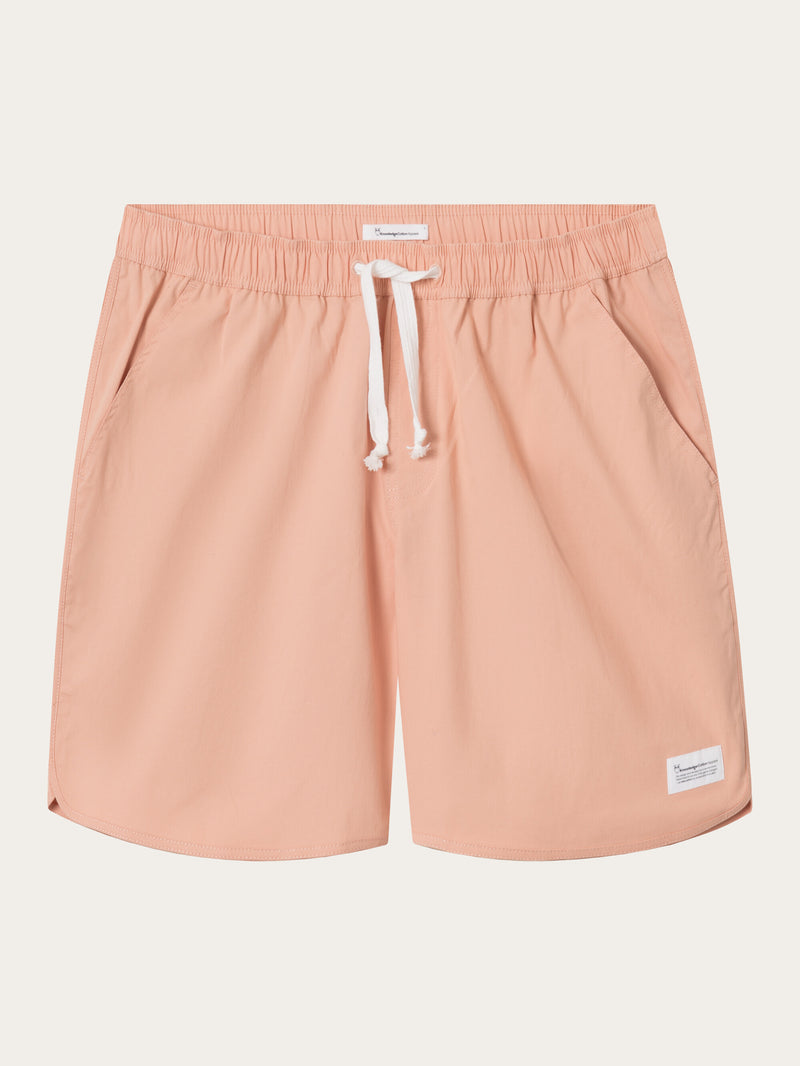 KnowledgeCotton Apparel - MEN Boardwalk shorts with elastic waist Swimshorts 1379 Coral Pink