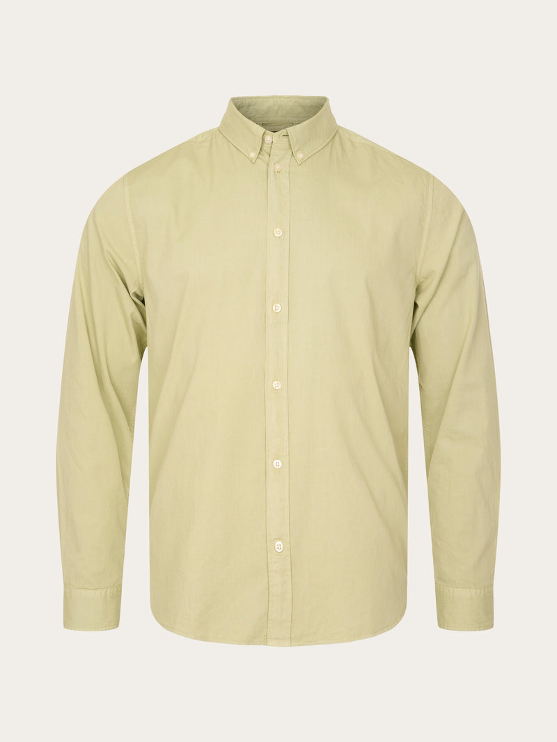 KnowledgeCotton Apparel - MEN Costum fit cord look shirt Shirts 1380 Swamp