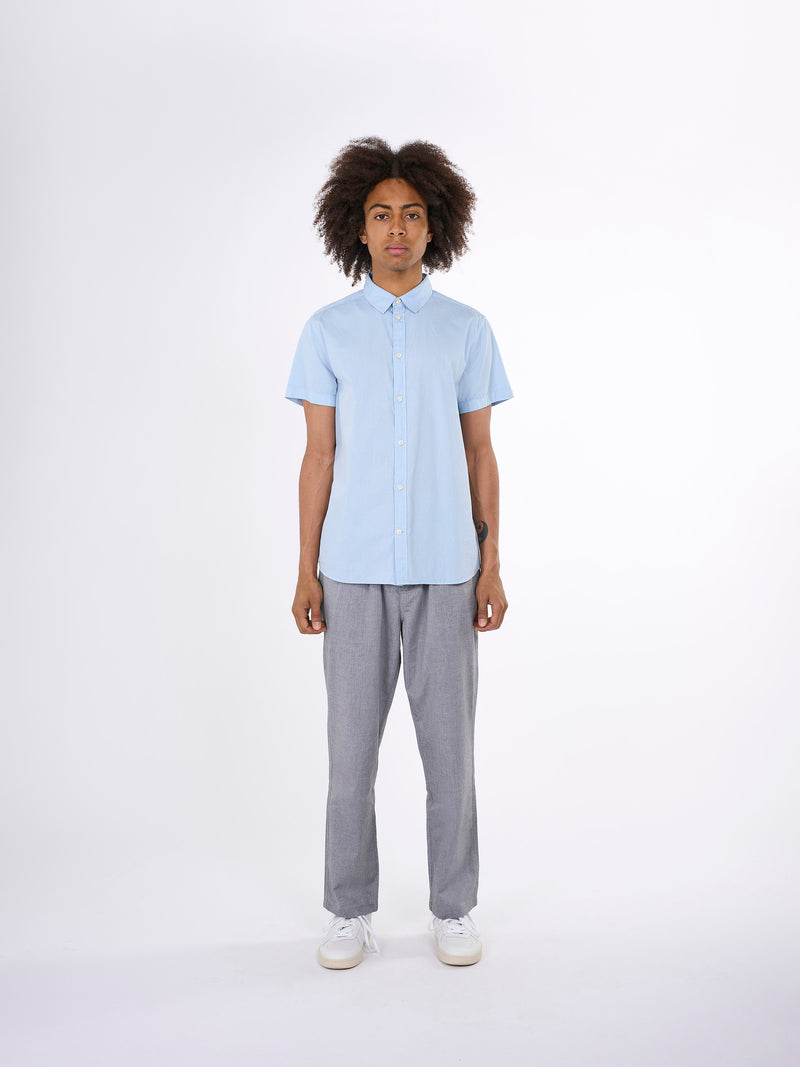 KnowledgeCotton Apparel - MEN Costum fit cord look short sleeve shirt Shirts 1009 Skyway