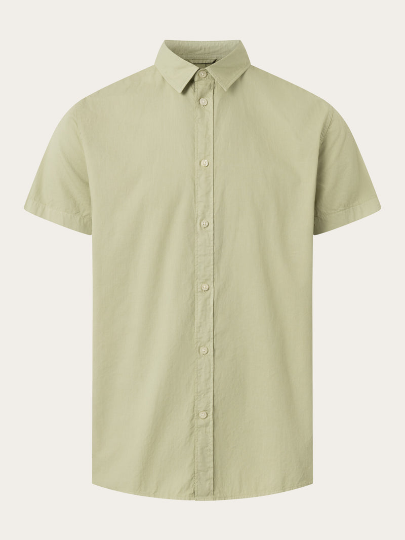 KnowledgeCotton Apparel - MEN Costum fit cord look short sleeve shirt Shirts 1380 Swamp
