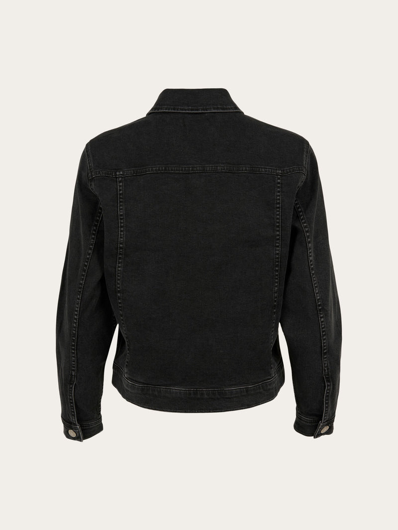 KnowledgeCotton Apparel - WMN HANA Rinse Black denim jacket Overshirts 3049 Rinse black
