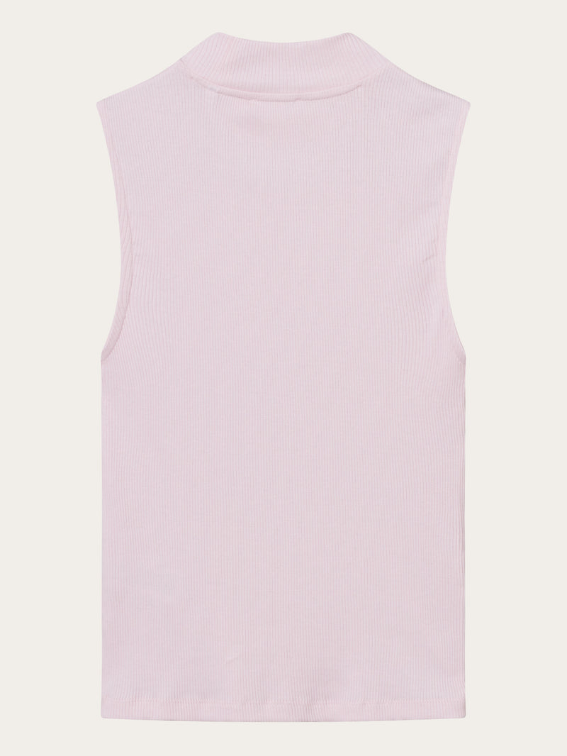 KnowledgeCotton Apparel - WMN High neck rib top T-shirts 1378 Parfait Pink