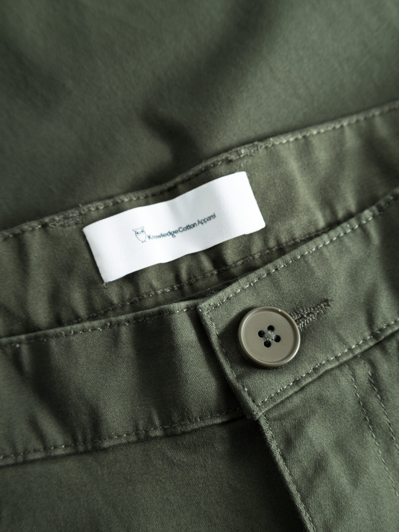 KnowledgeCotton Apparel - MEN LUCA slim twill chino pants Pants 1090 Forrest Night
