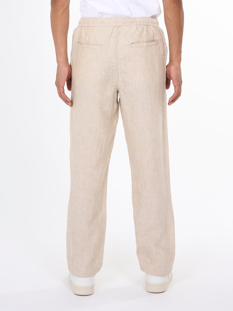 KnowledgeCotton Apparel - MEN Loose linen pant Pants 1228 Light feather gray