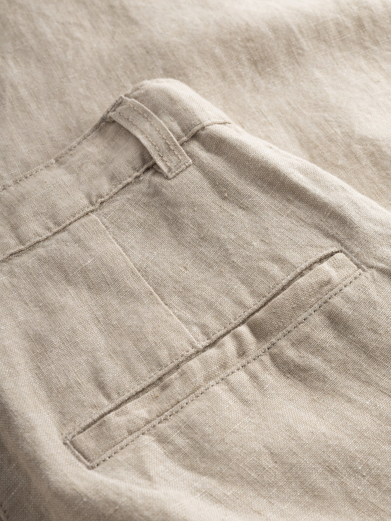 KnowledgeCotton Apparel - WMN Loose natural linen pants Pants 1228 Light feather gray