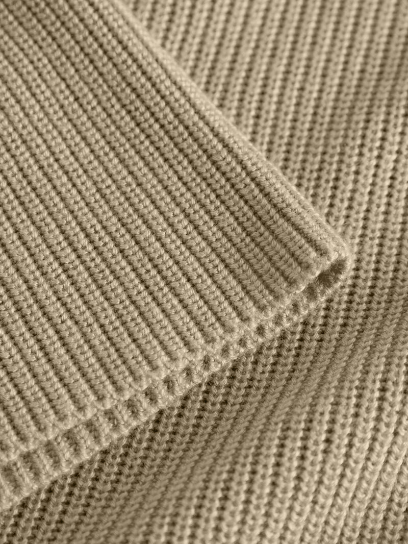 KnowledgeCotton Apparel - WMN Loose v-neck viscose knit Knits 1347 Safari