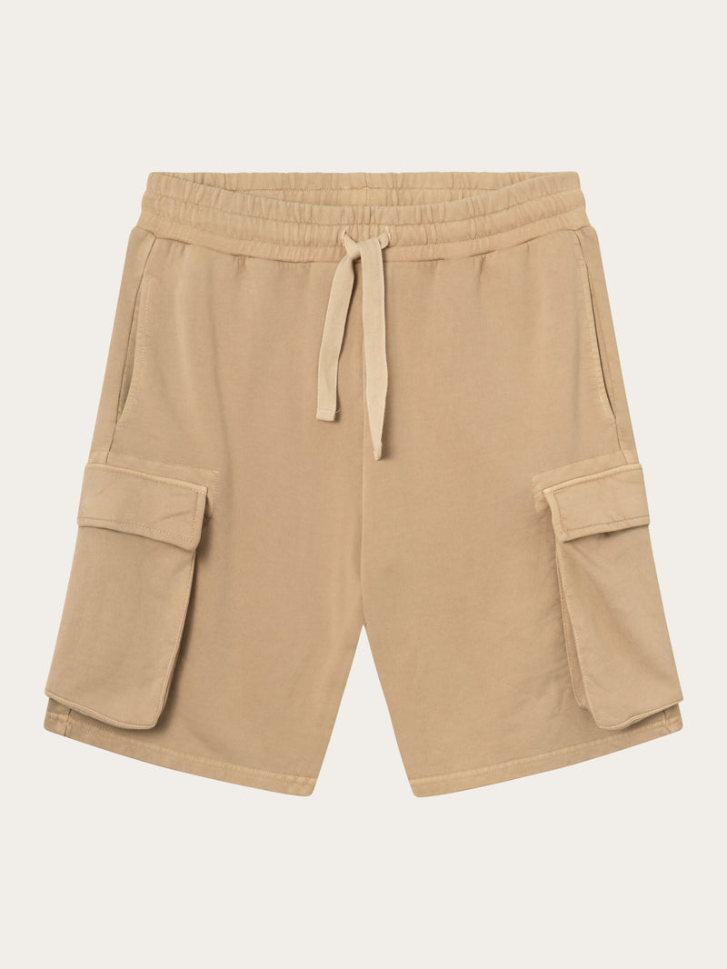 KnowledgeCotton Apparel - MEN NUANCE BY NATURE™ sweat shorts Shorts 1347 Safari