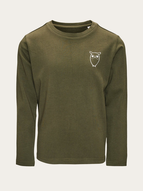 KnowledgeCotton Apparel - YOUNG Owl long sleeve t-shirt Long Sleeves 1090 Forrest Night