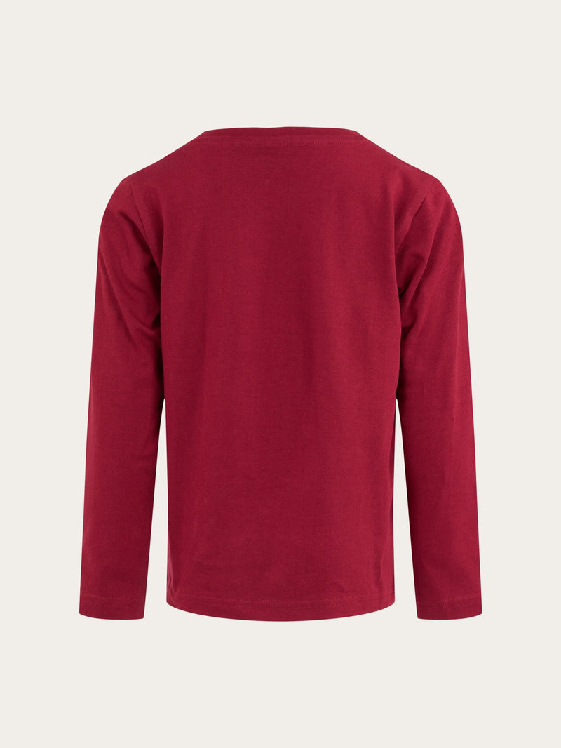 KnowledgeCotton Apparel - YOUNG Owl long sleeve t-shirt Long Sleeves 1364 Rhubarb
