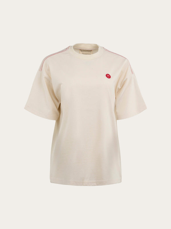 KnowledgeCotton Apparel - WMN Printed t-shirt REBORN™ T-shirts & Tops 1348 Buttercream