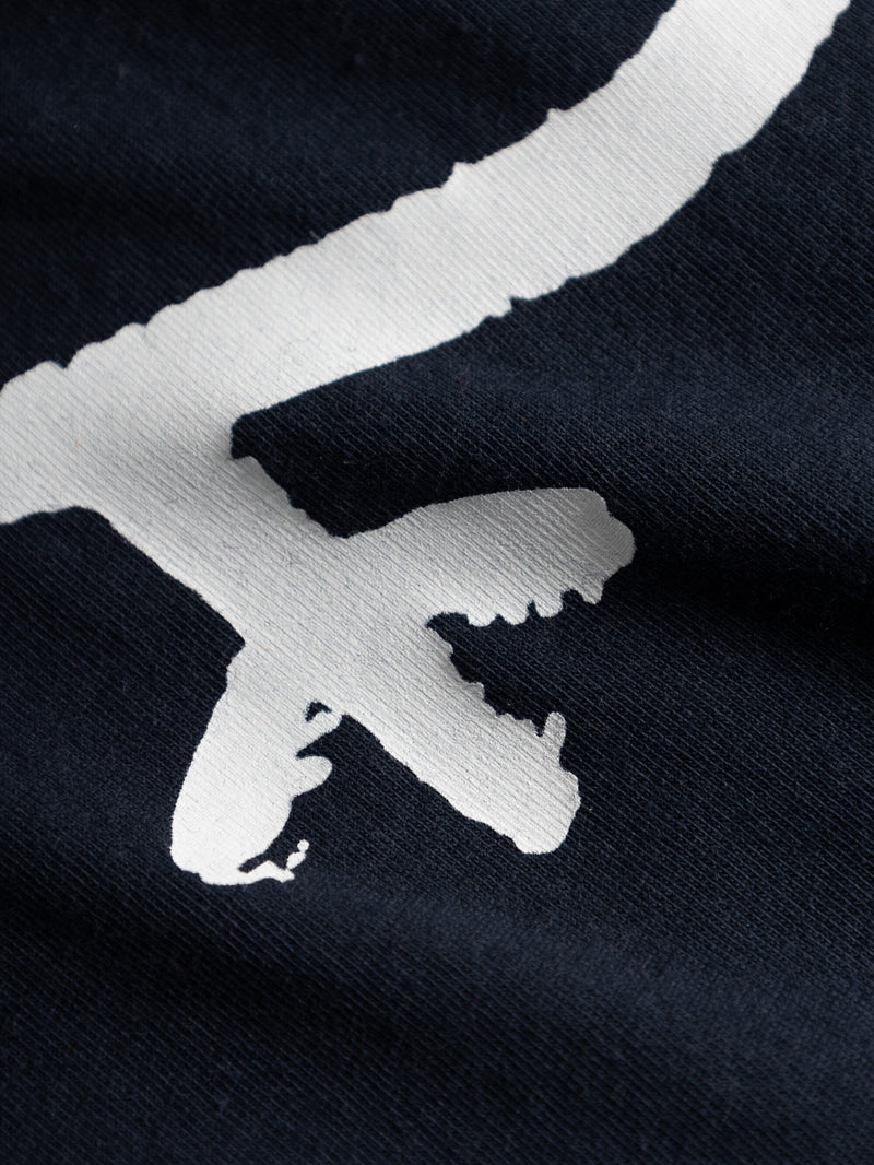 KnowledgeCotton Apparel - MEN Regular big owl front print t-shirt T-shirts 1001 Total Eclipse