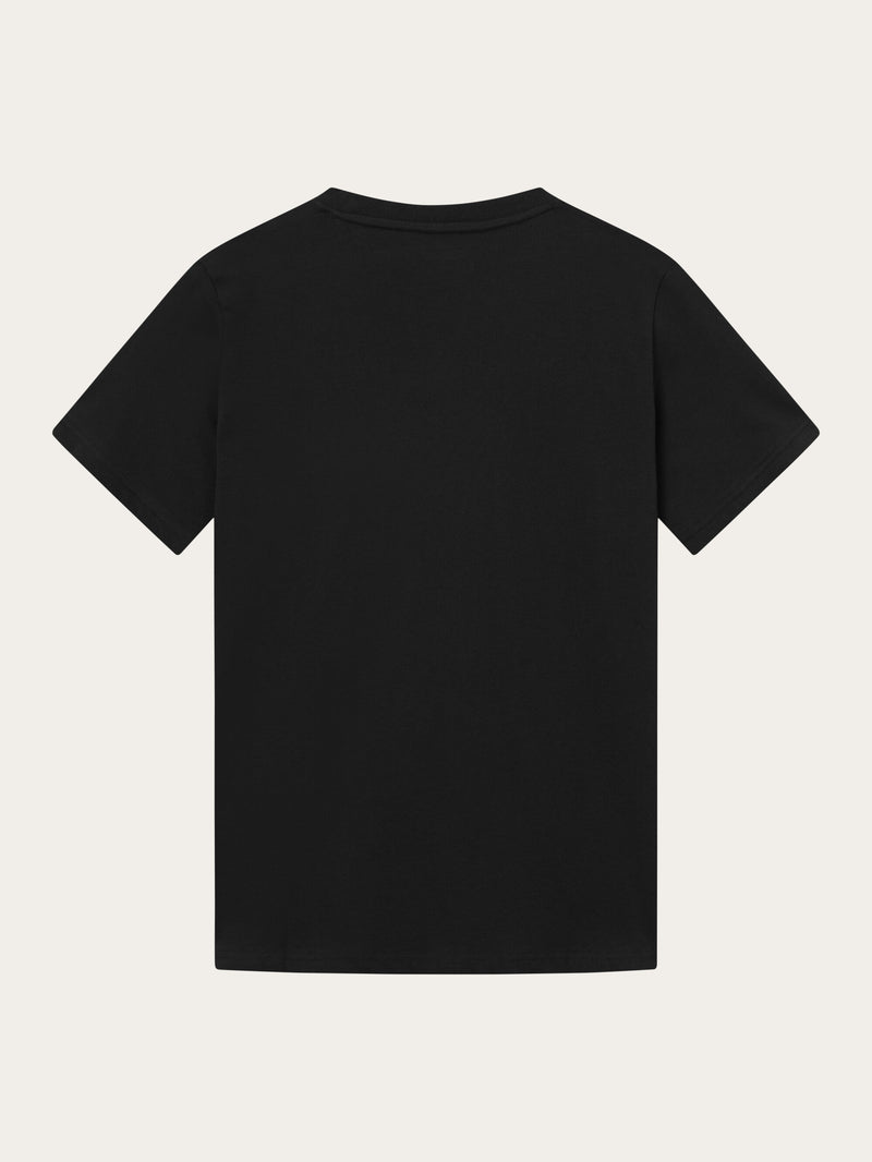 KnowledgeCotton Apparel - MEN Regular fit Badge t-shirt T-shirts 1300 Black Jet