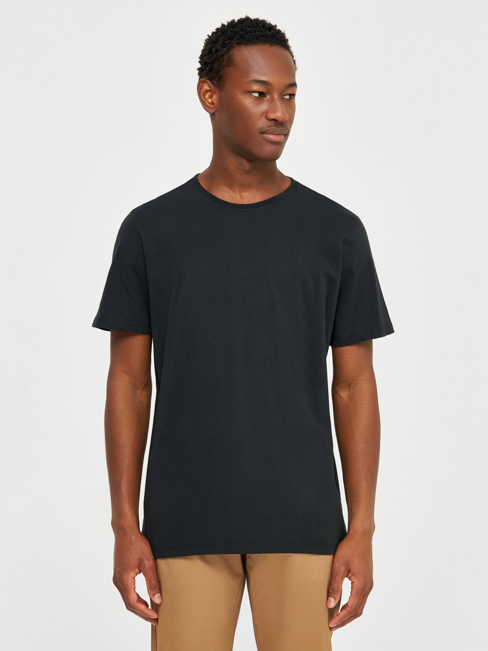 Buy Regular fit Basic tee Black Jet from KnowledgeCotton Apparel