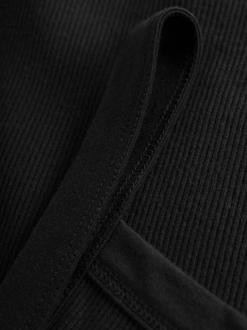 KnowledgeCotton Apparel - WMN Rib strap top T-shirts 1300 Black Jet