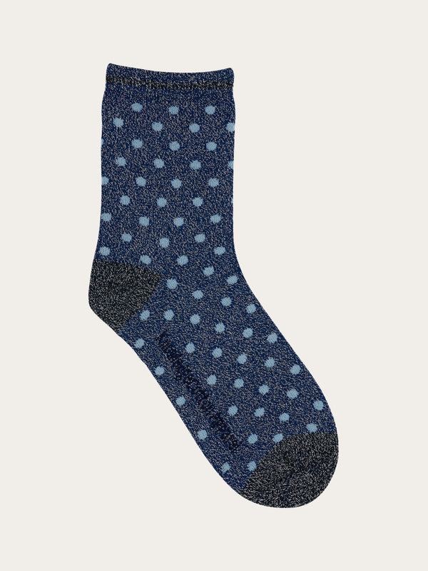 KnowledgeCotton Apparel - WMN Single pack glitter dot socks Socks 1065 Limoges