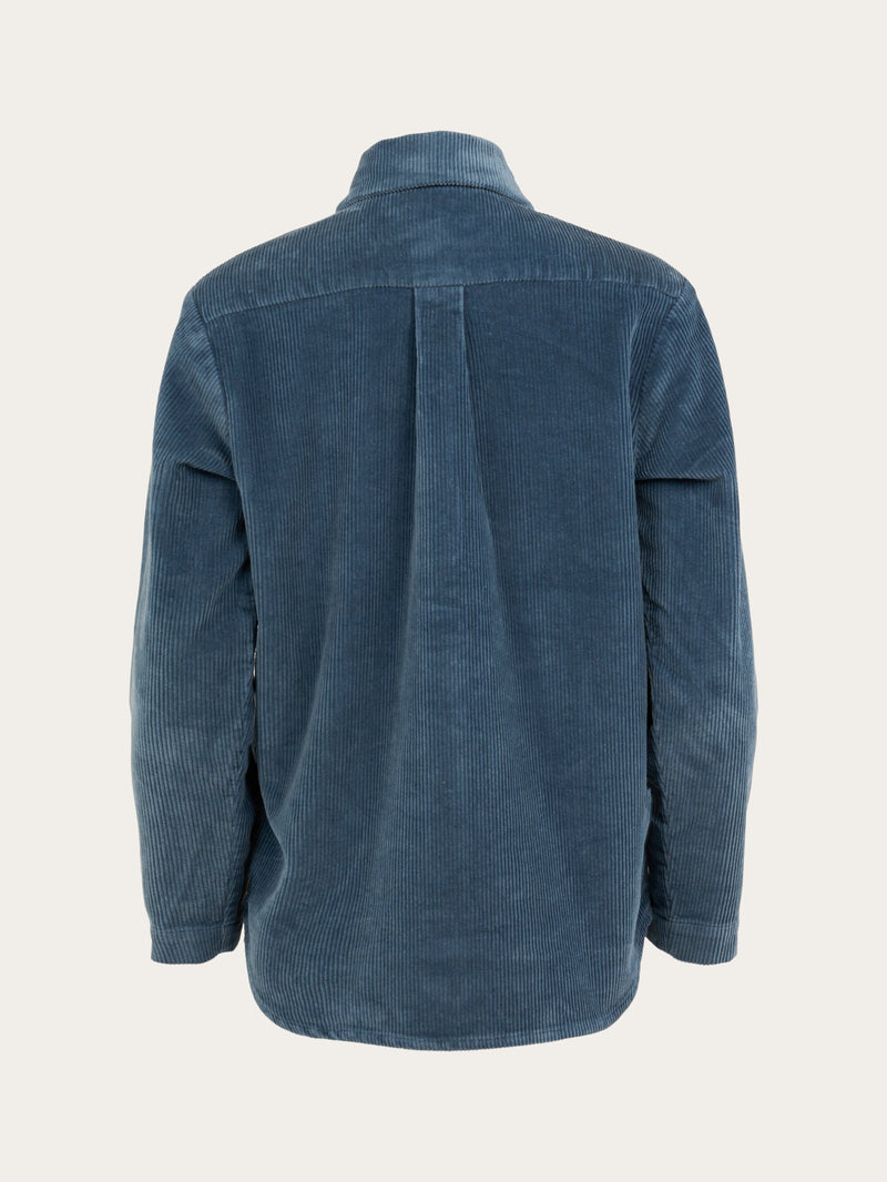KnowledgeCotton Apparel - WMN Stretched 8-wales corduroy overshirt Overshirts 1361 China Blue